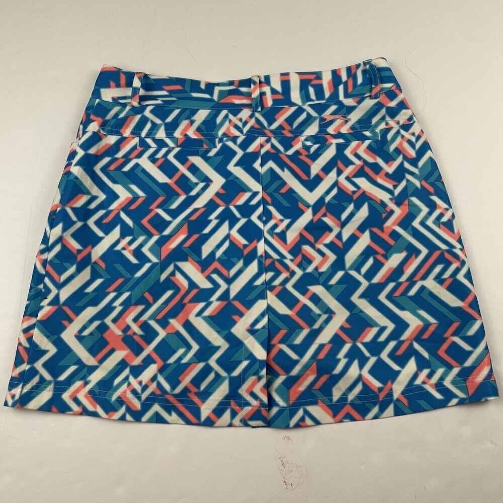 Slazenger Golf Skort Women’s 0 Blue Multicolored Abstract Print 5 Pockets - Picture 2 of 12